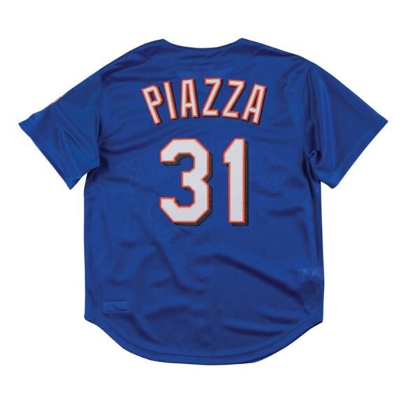MLB Mitchell & Ness Blue New York Mets Mike Piazza Jersey New Mens Sizes - Picture 5 of 5